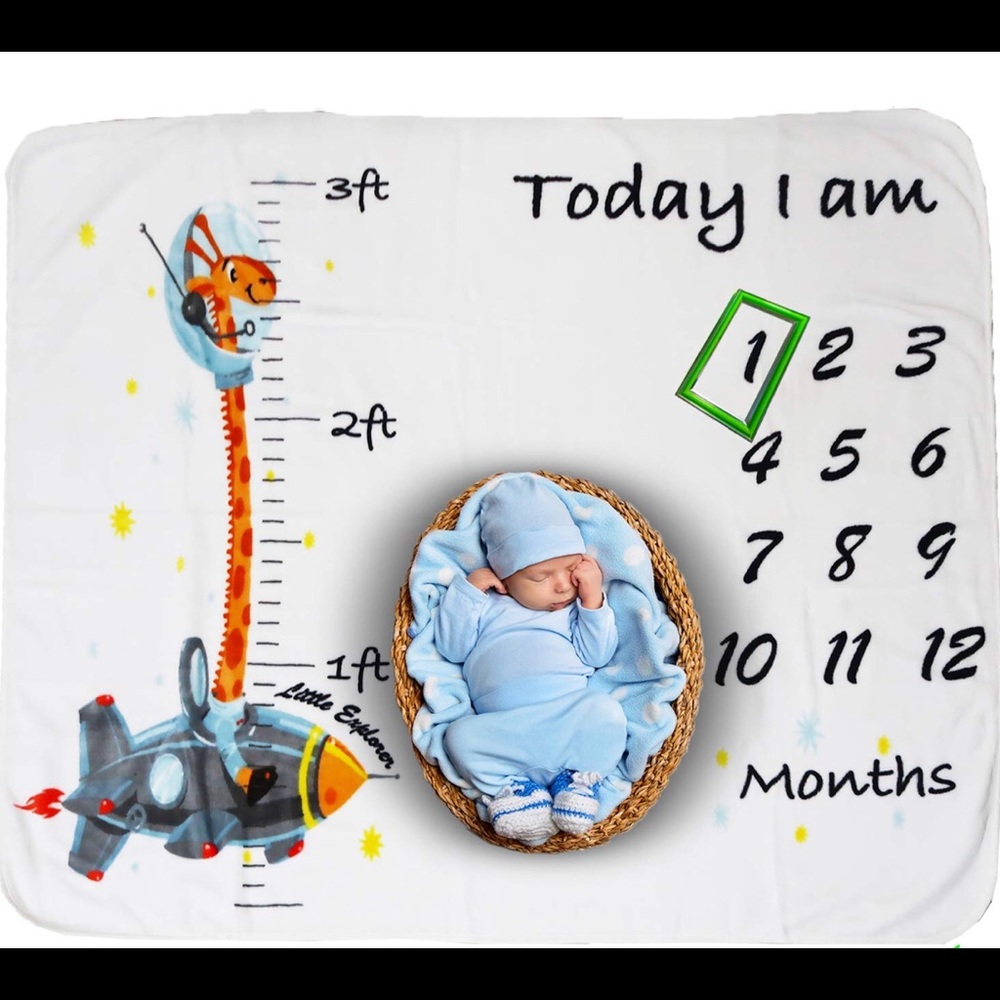 Baby Boy Milestone Blanket